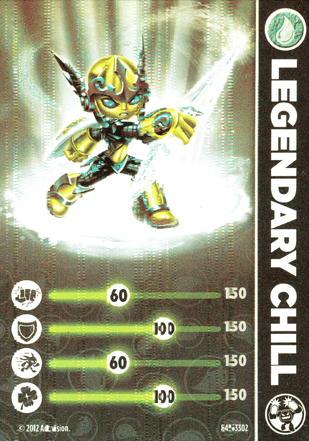 Skylanders Giants Legendary Chill Light Core Karte