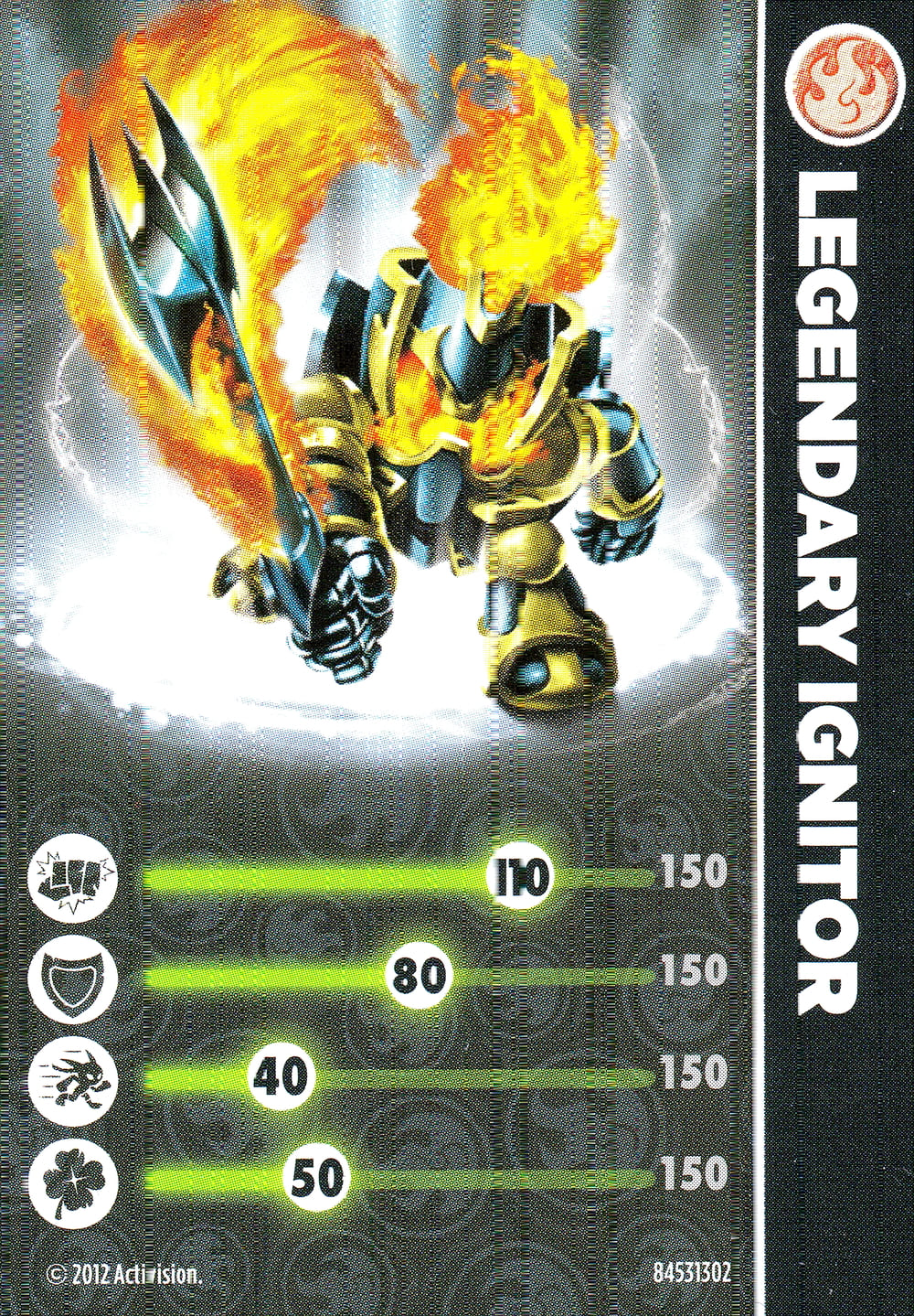 Skylanders Giants Legendary Ignitor Karte