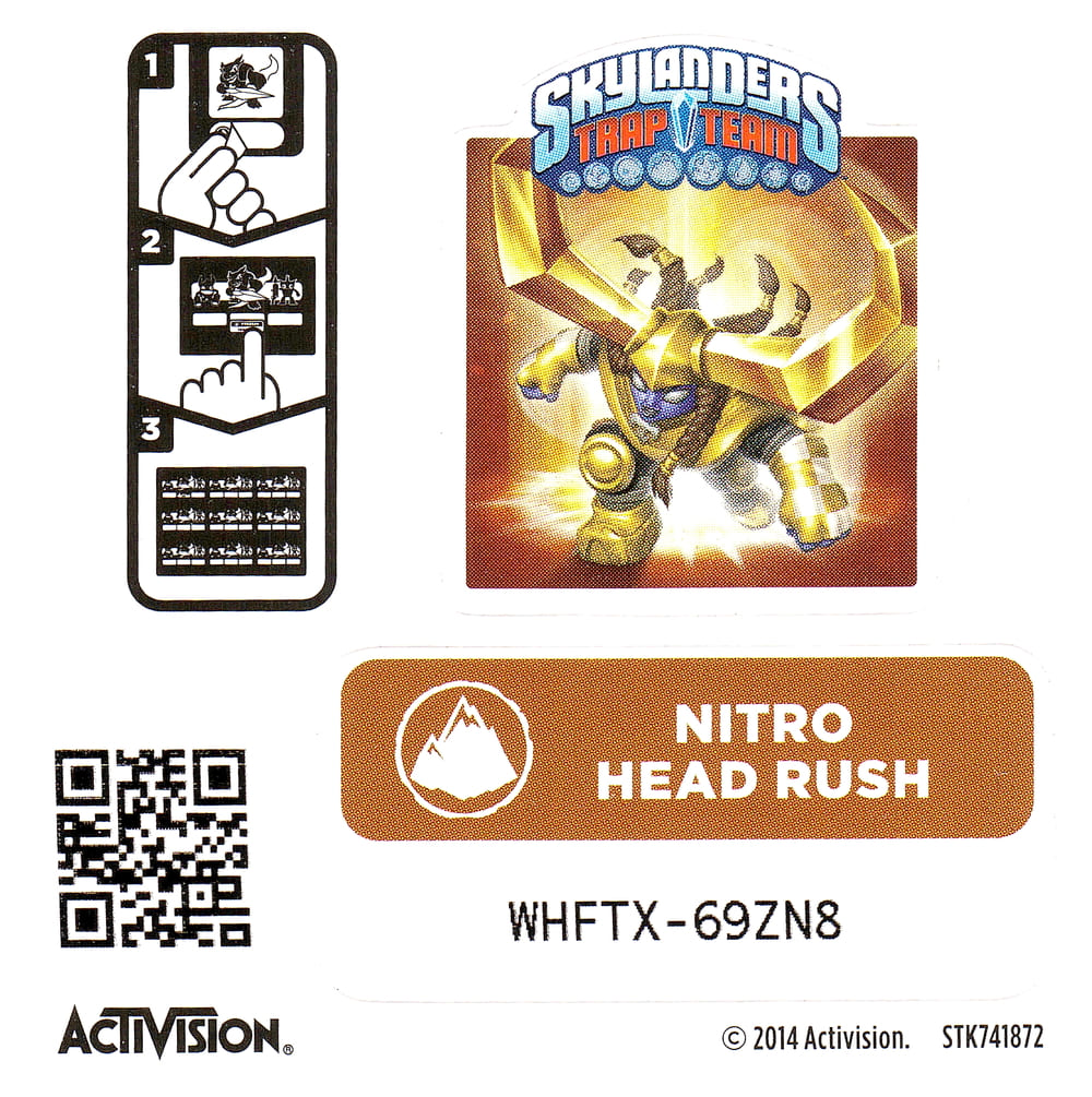 Skylanders Trap Team Nitro Head Rush Aufkleber