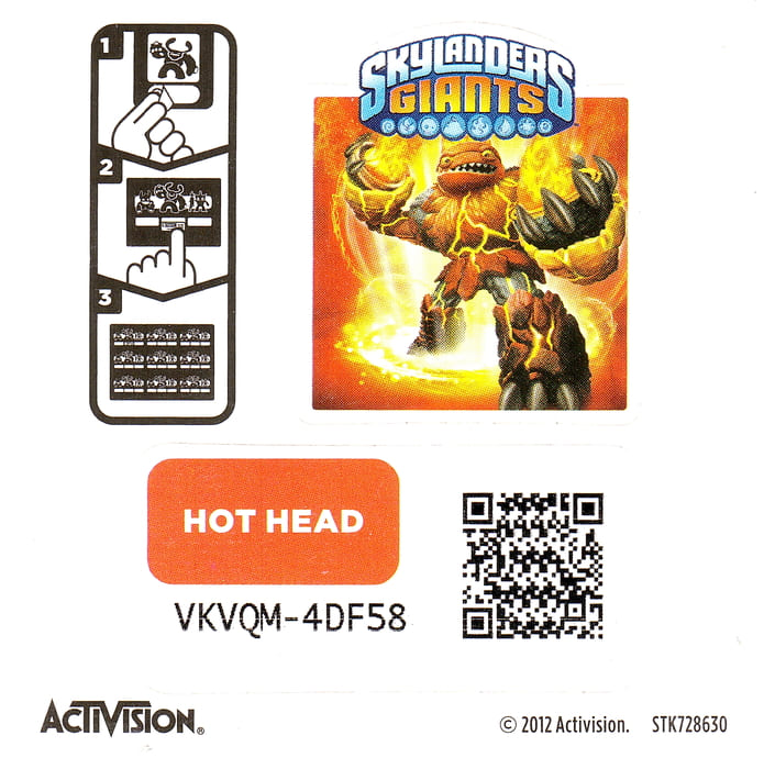 Skylanders Giants Hot Head Aufkleber