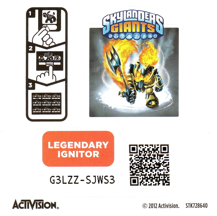 Skylanders Giants Legendary Ignitor Aufkleber