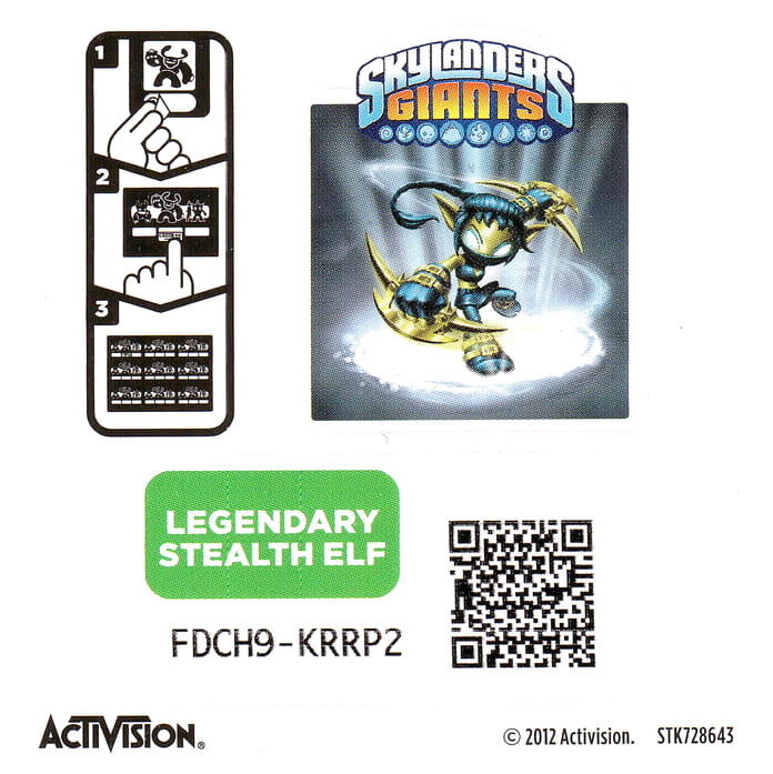 Skylanders Giants Legendary Stealth Elf Aufkleber