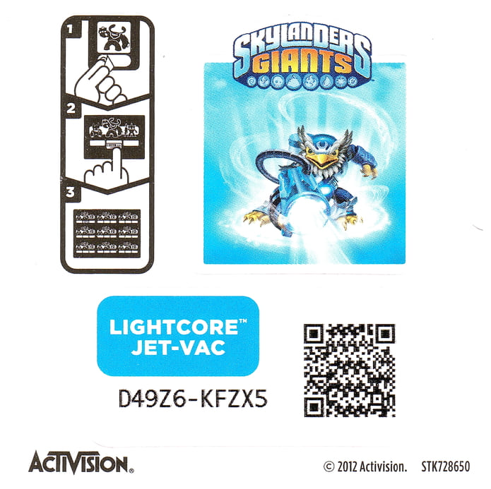 Skylanders Giants Lightcore Jet-Vac Aufkleber