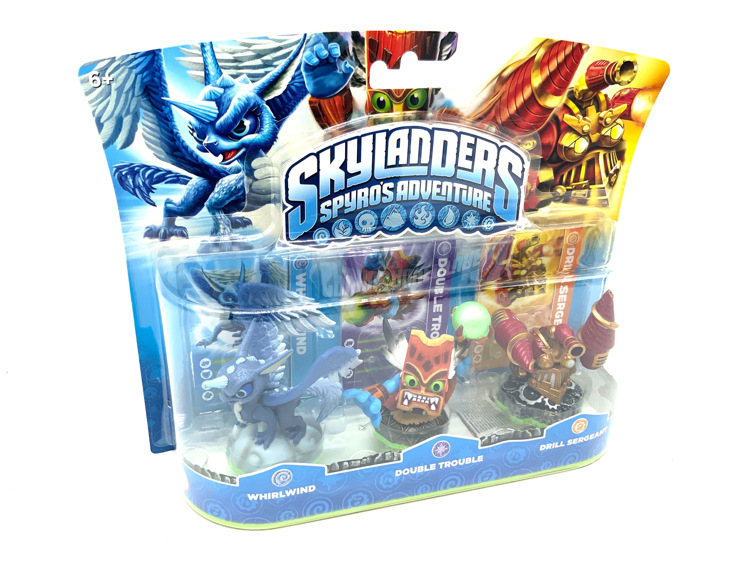 Skylanders Spyros Adventure 3er Pack Whirlwind +Double-Trouble+Drill Sergant OVP