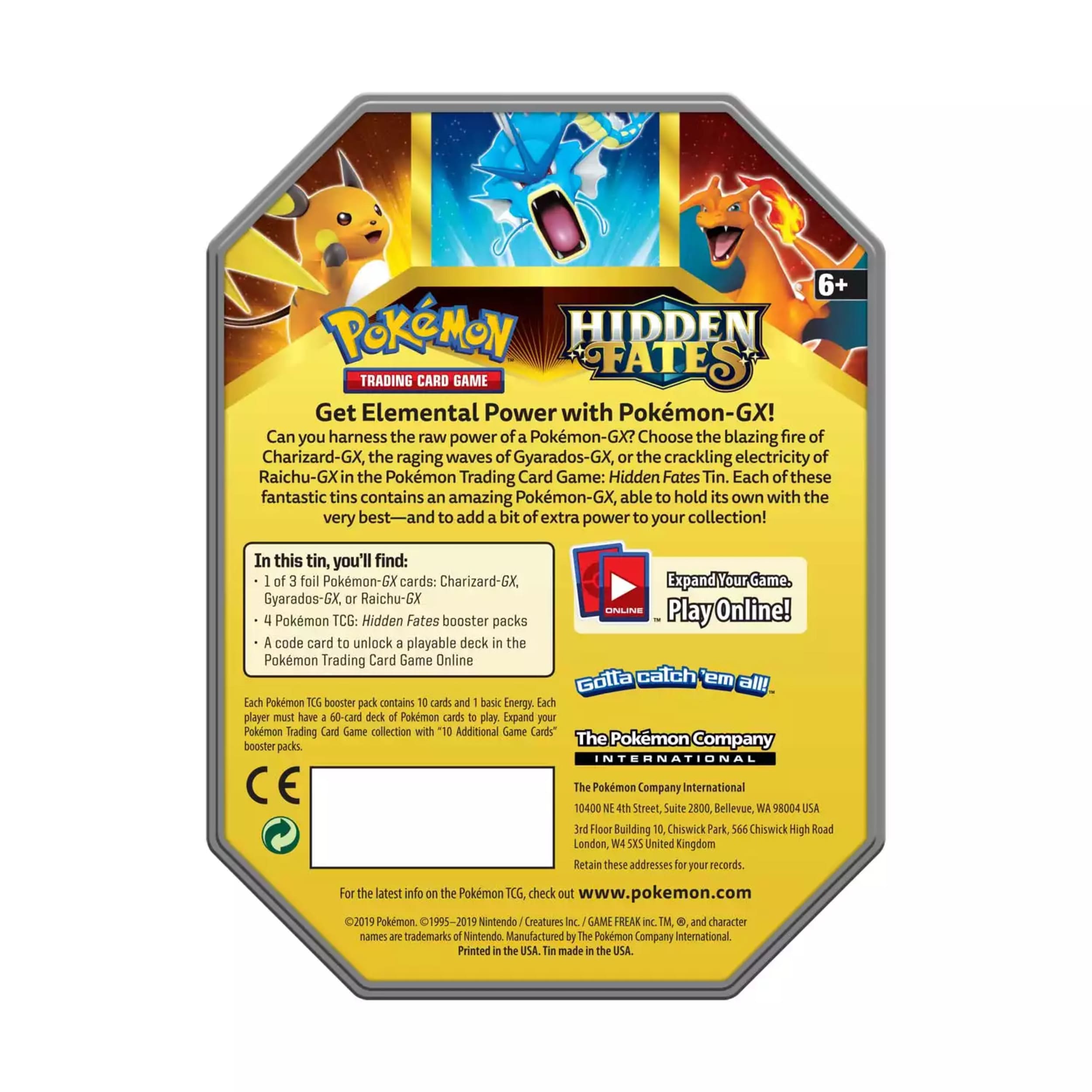 Pokémon Sun & Moon Hidden Fates Tin Raichu (English)