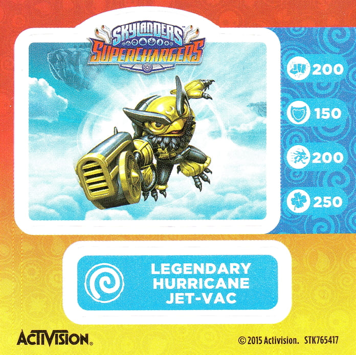 Skylanders Superchargers Legendary Hurricane Jet-Vac Aufkleber