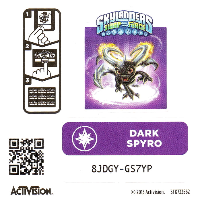 Skylanders Swap Force Dark Spyro Aufkleber