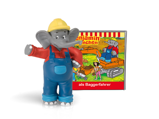Tonie représente Benjamin Blümchen comme figurine audio du conducteur de pelle pour Toniebox