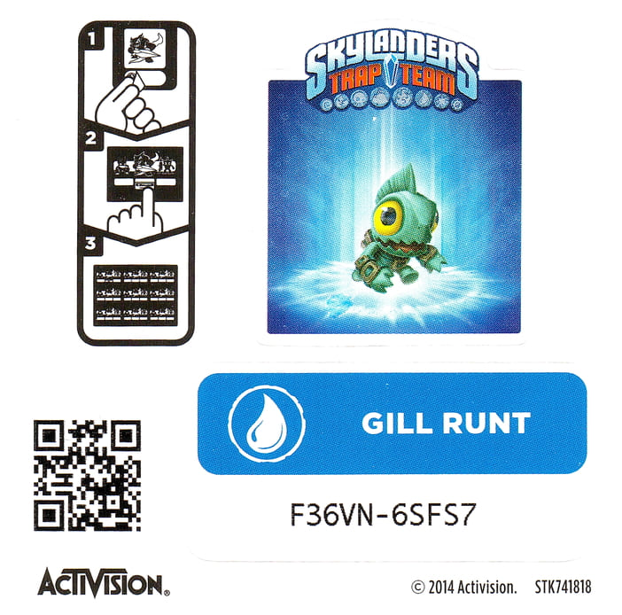 Skylanders Trap Team Gill Runt Aufkleber