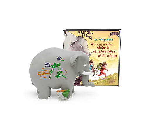 Figurines Tonie. On revient plus tard, on doit bientôt aller en Afrique. Figurine audio pour Toniebox.