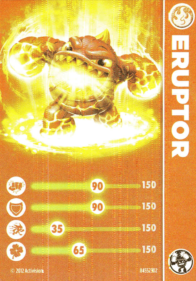 Skylanders Giants Eruptor Light Core Karte