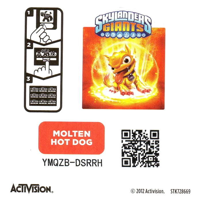 Skylanders Giants Molten Hot Dog Aufkleber
