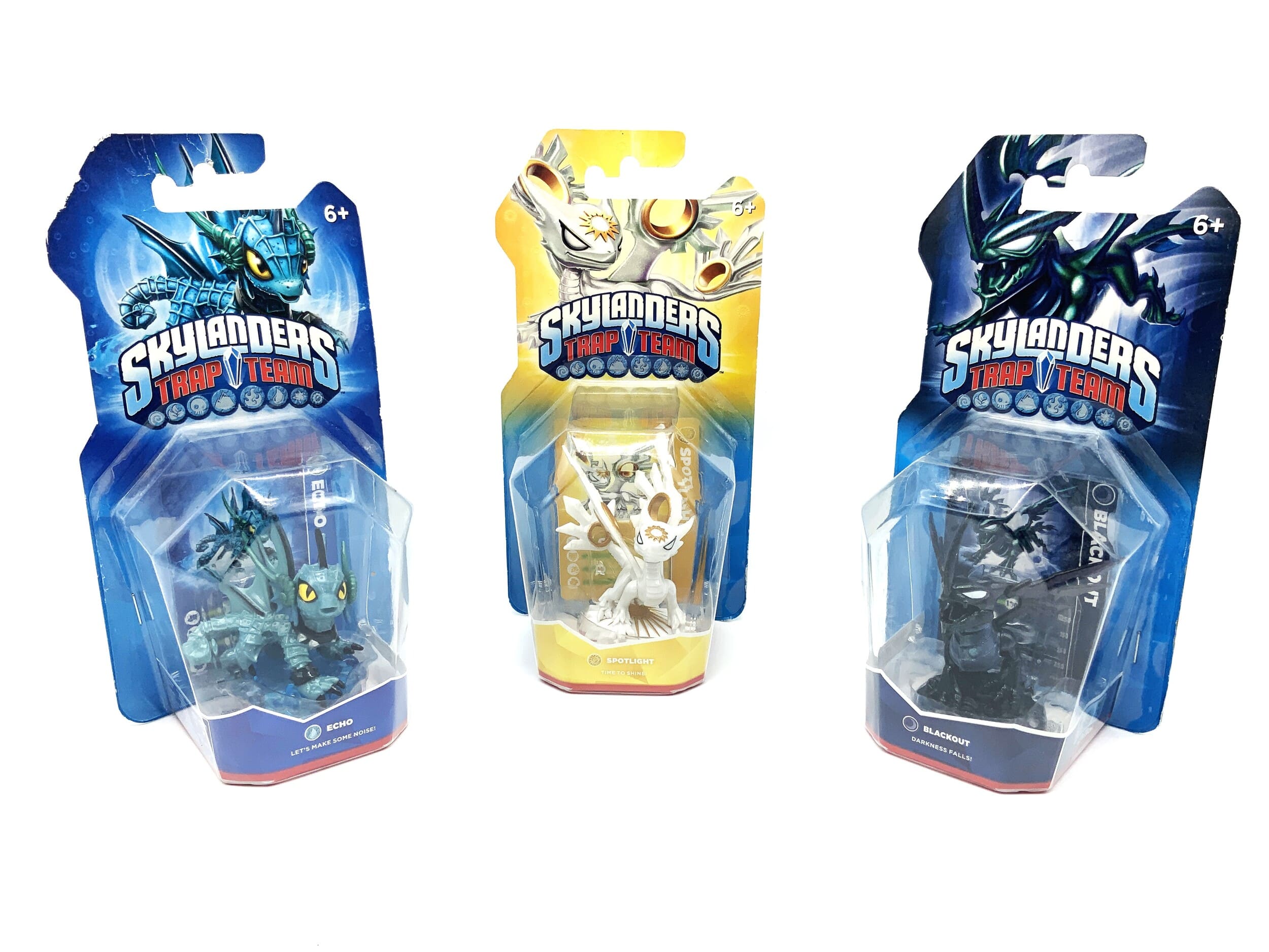 Spotlight Blackout Echo Skylanders Trap Team Figures Light Shadow Water (OVP)