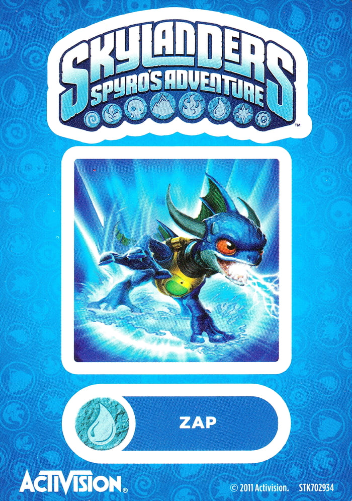 Skylanders Spyros Adventure Zap Aufkleber