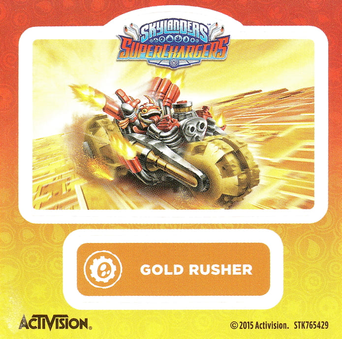 Skylanders Superchargers Gold Rusher Aufkleber