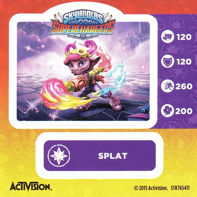 Skylanders Superchargers Splat Aufkleber