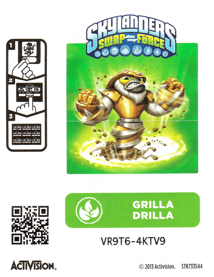 Skylanders Swap Force Grilla Drilla Aufkleber