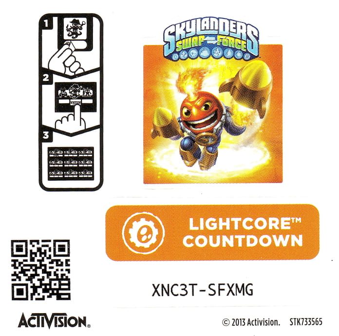 Skylanders Swap Force Lightcore Countdown Aufkleber