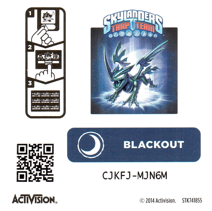 Skylanders Trap Team Blackout Aufkleber