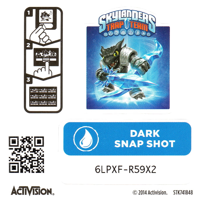 Skylanders Trap Team Dark Snap Shot Aufkleber