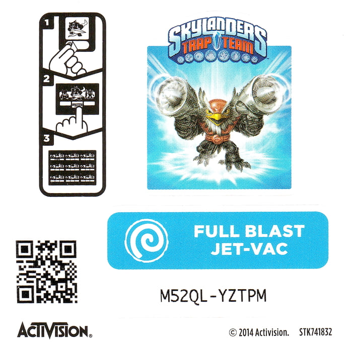 Skylanders Trap Team Full Blast Jet-Vac Aufkleber