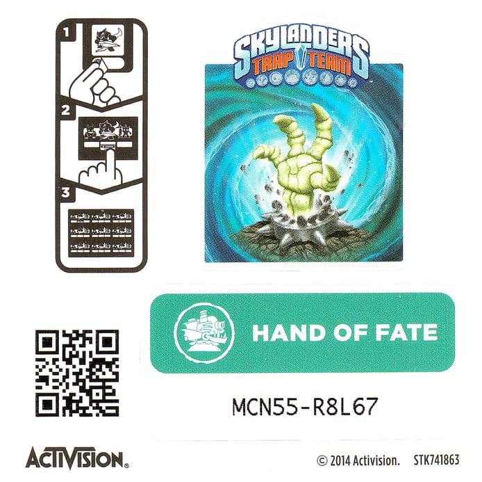 Skylanders Trap Team Hand of Fate Aufkleber